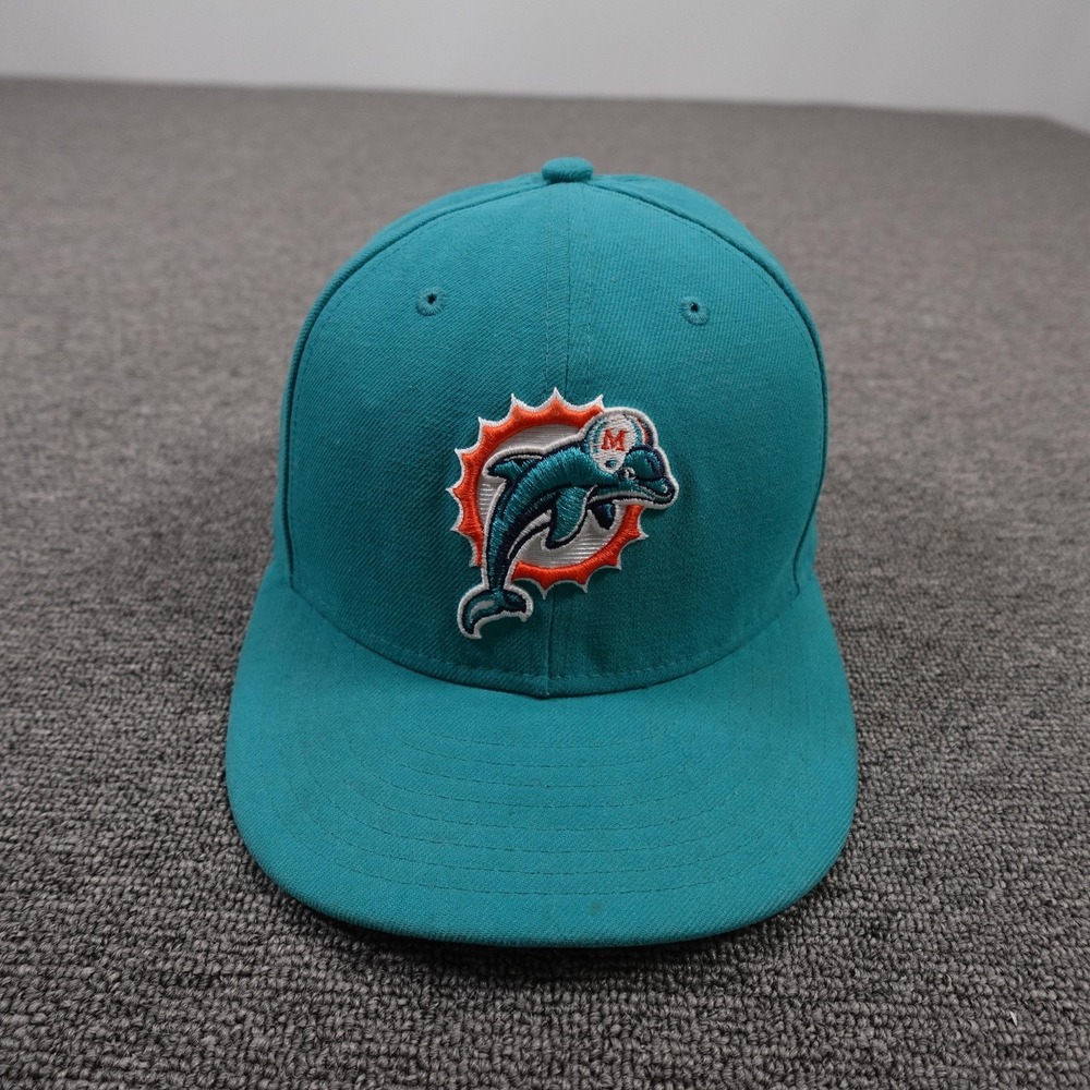 Miami‎ Dolphins Hat Cap Fitted Mens 6 7/8 Green NFL Football New Era 59FIFTY